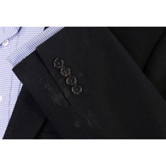 Lauren Ralph Lauren Mens Black Wool Silk Cashmere Flannel Blazer Jacket 46R - Picture 6 of 8